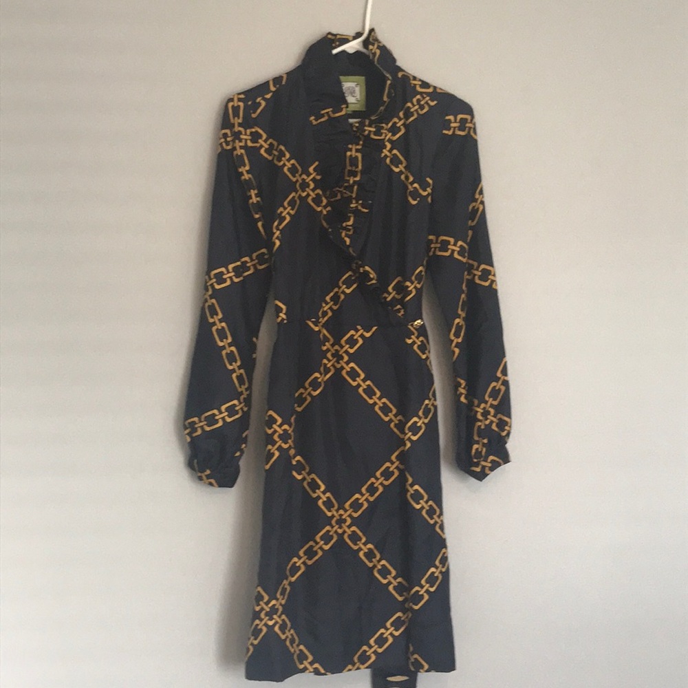 Women’s Black Chain-Print Shirt Dress
